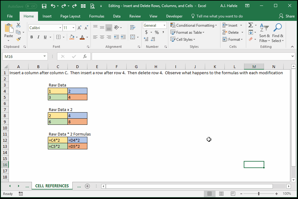 Insert and Delete Rows, Columns, And Cells