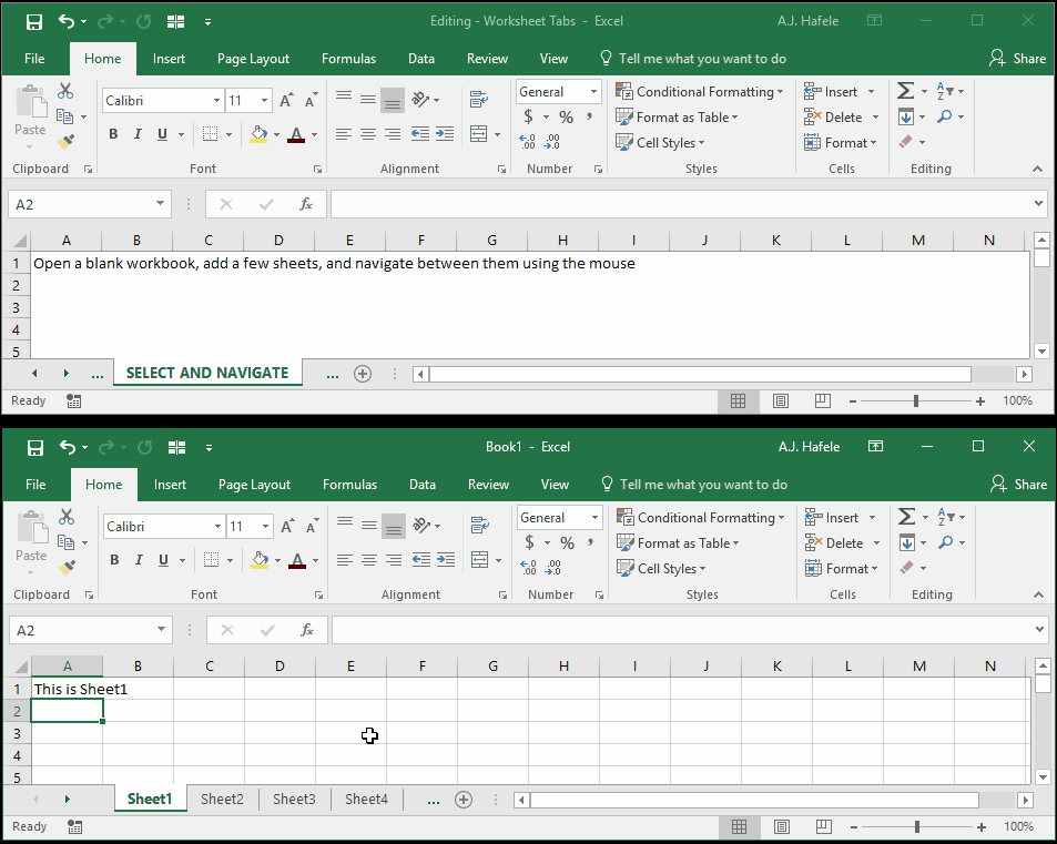 Worksheet Tabs