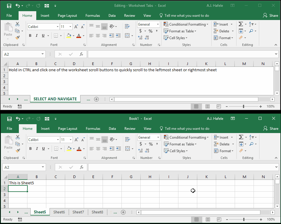 Worksheet Tabs