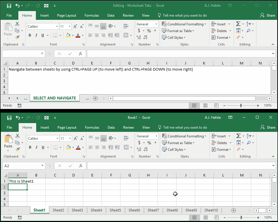 Worksheet Tabs