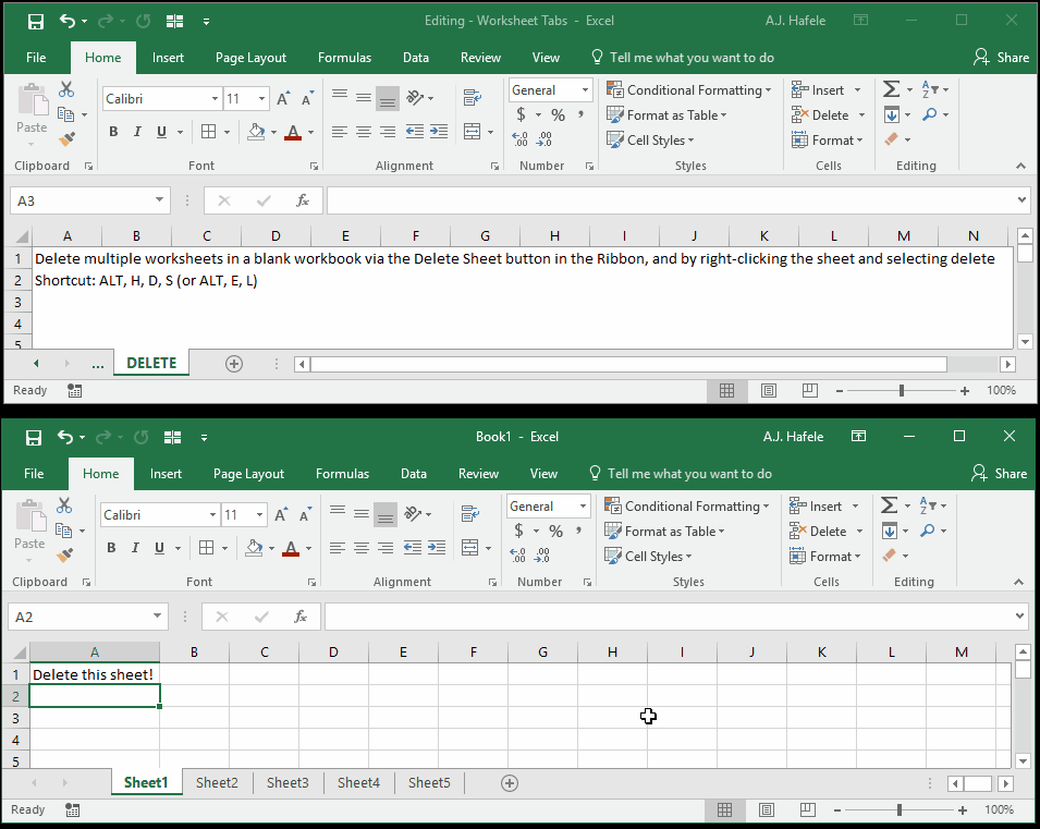 Worksheet Tabs
