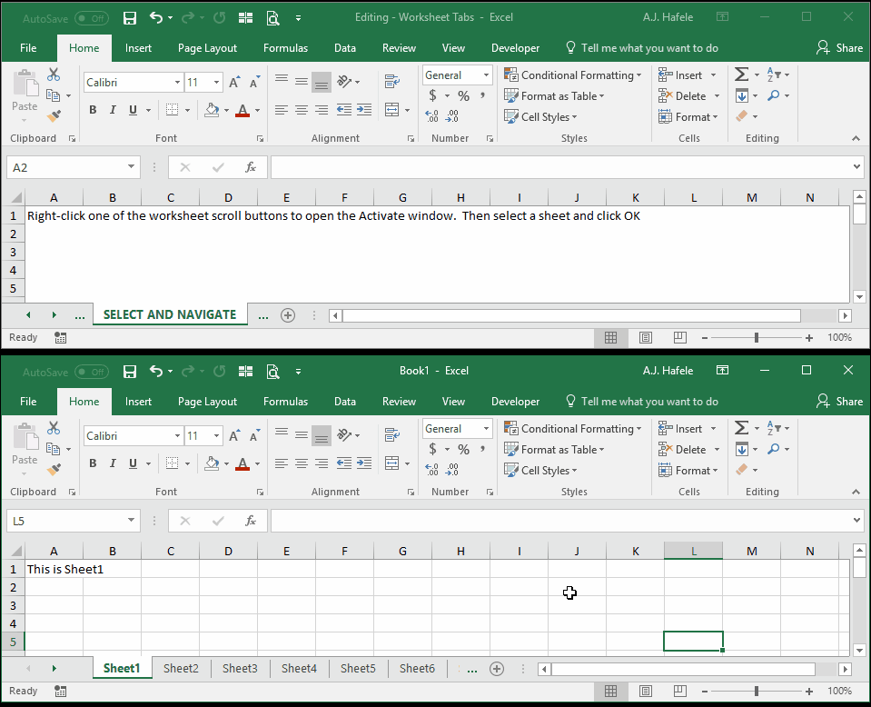 Worksheet Tabs