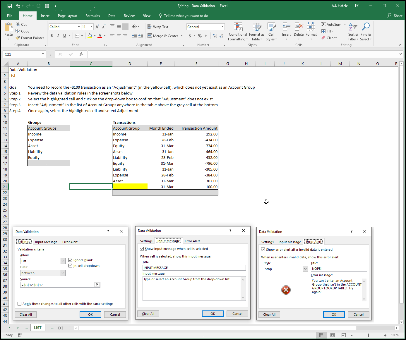 Data Validation
