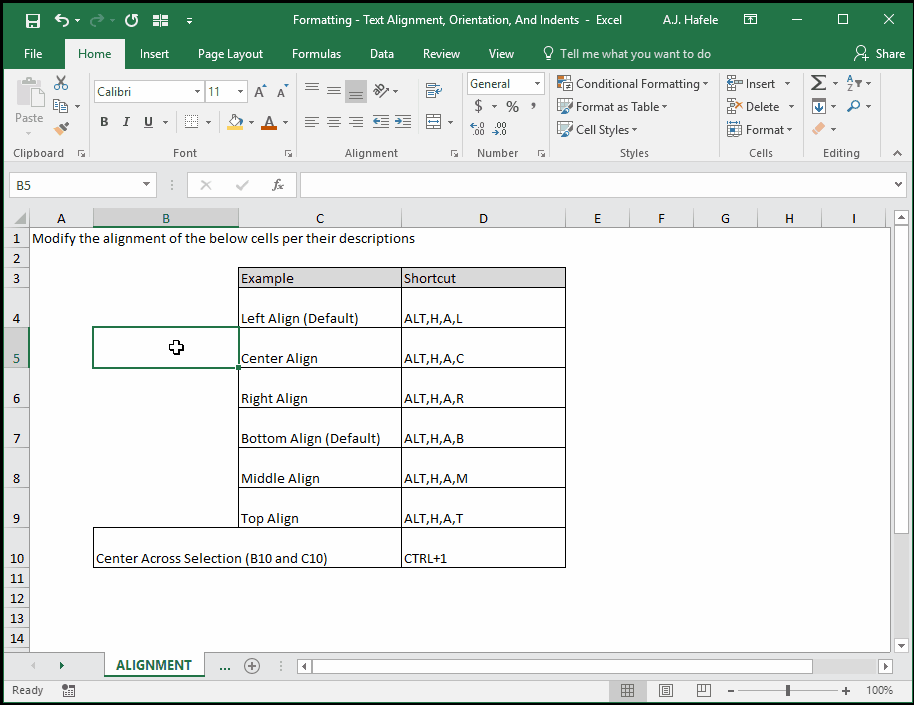 Text Alignment, Orientation, And Indents