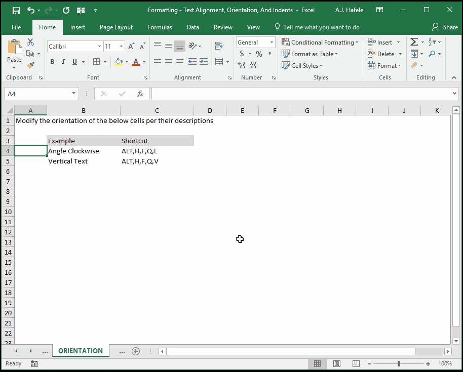 Text Alignment, Orientation, And Indents
