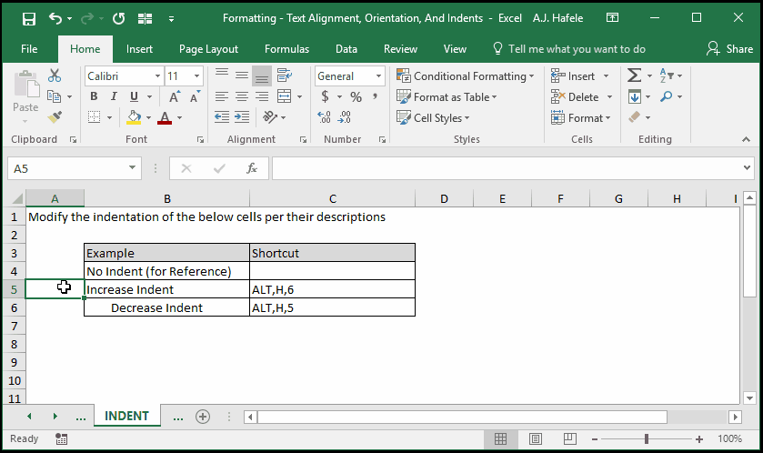 Text Alignment, Orientation, And Indents