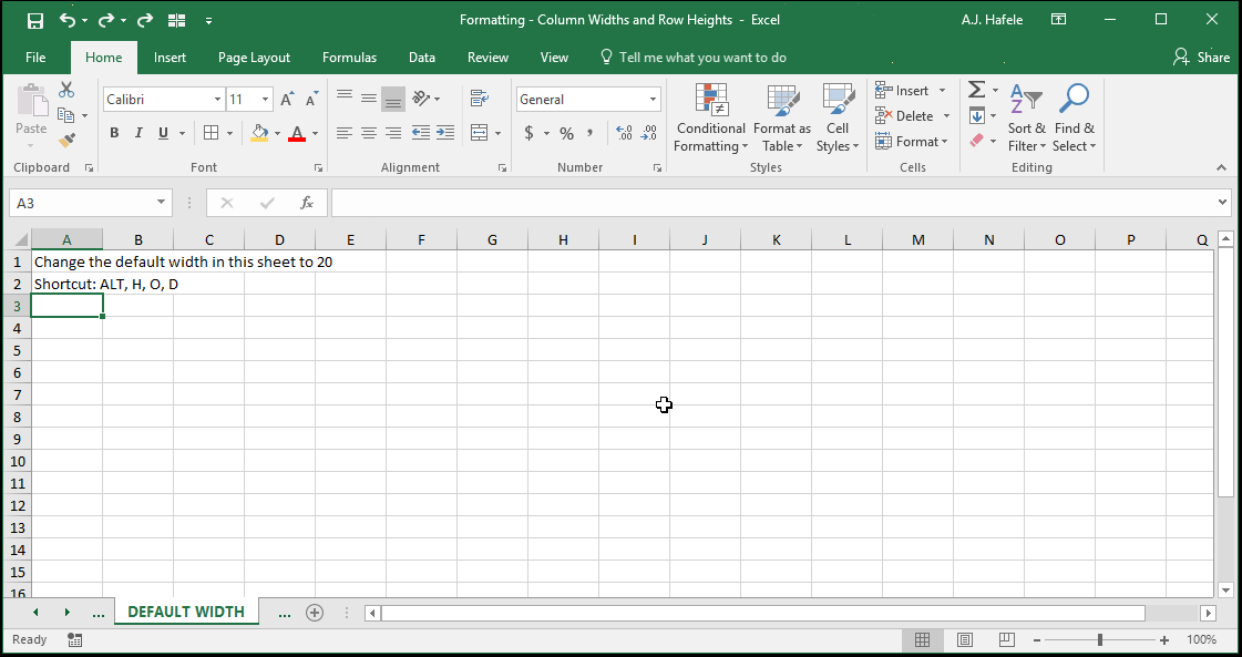 Column Widths and Row Heights