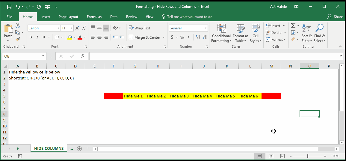 Hide Rows and Columns