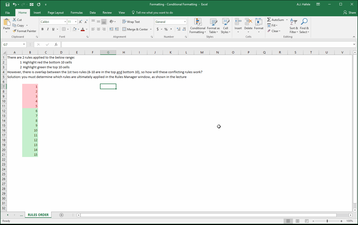 Conditional Formatting
