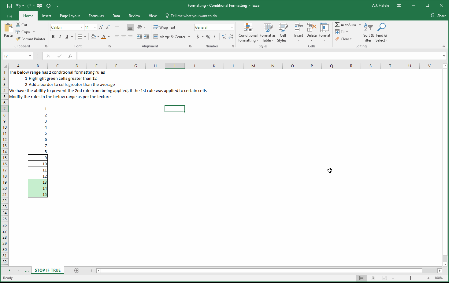 Conditional Formatting