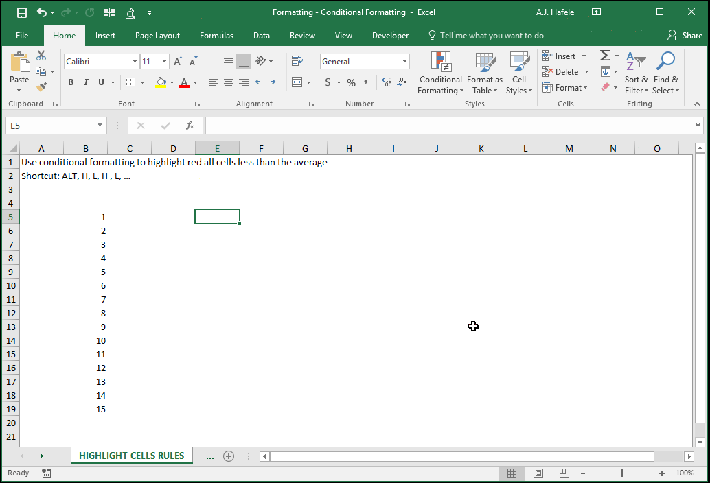 Conditional Formatting