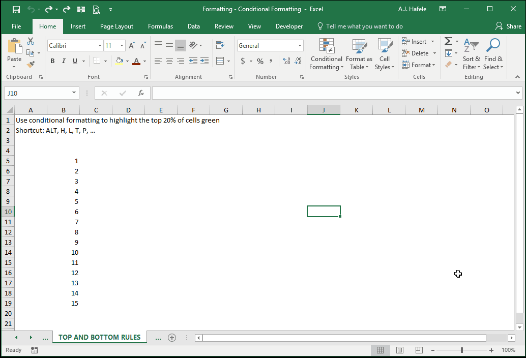 Conditional Formatting
