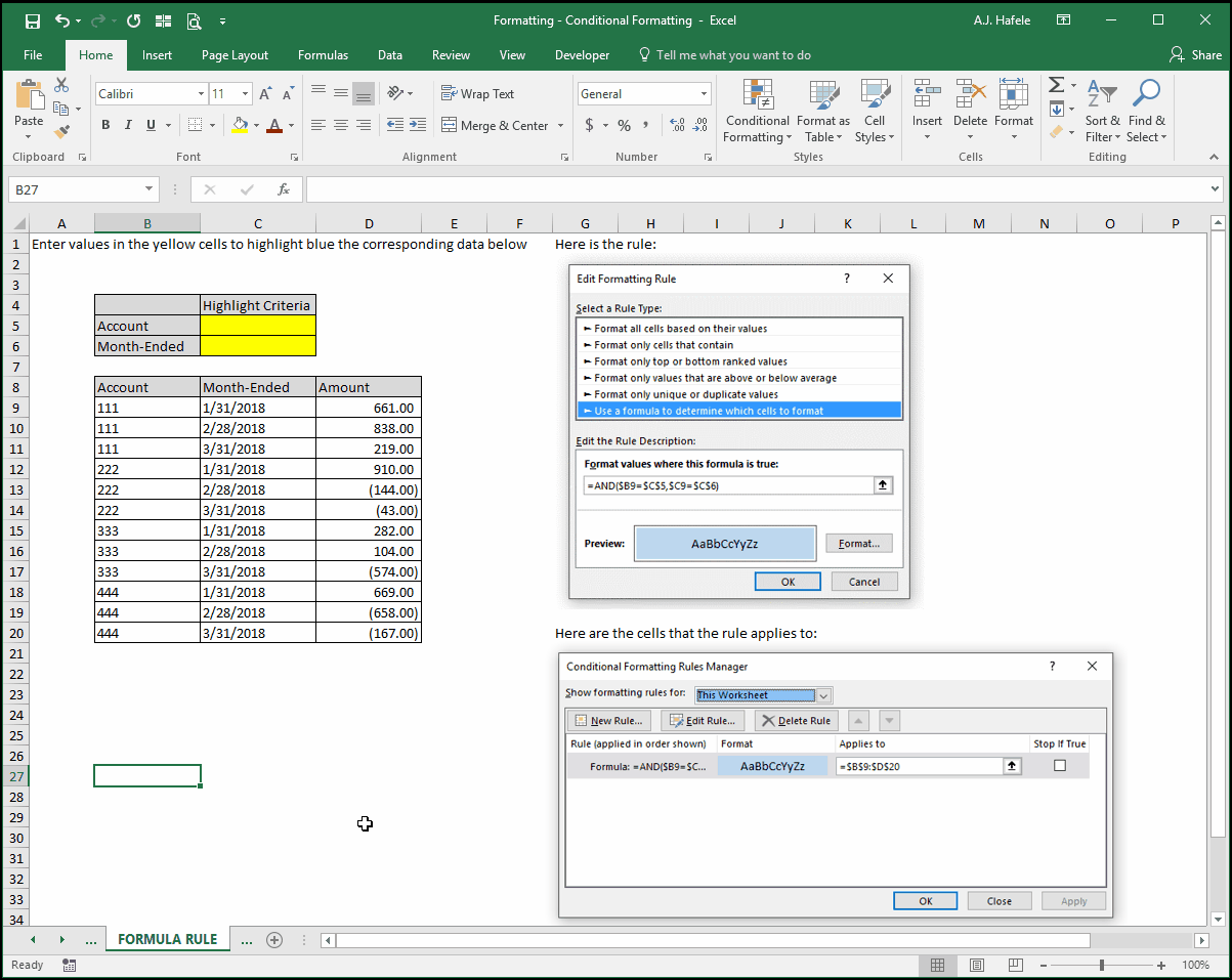 Conditional Formatting
