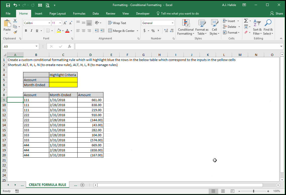 Conditional Formatting