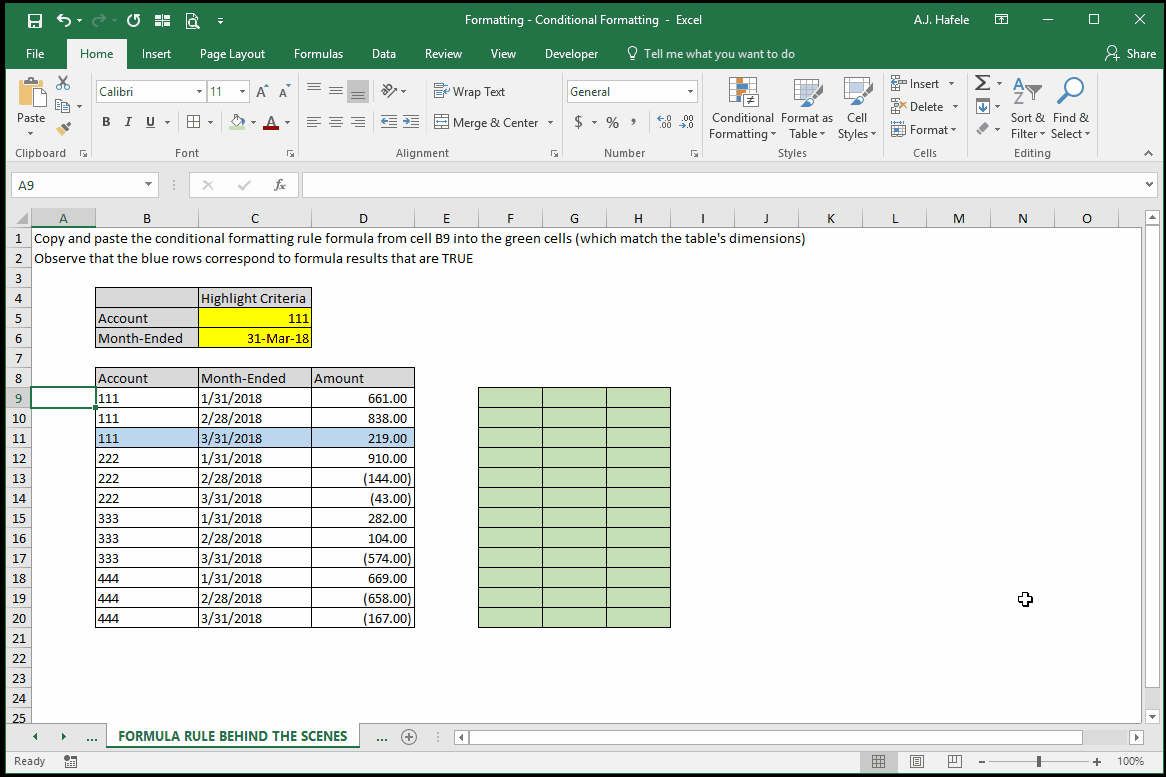 Conditional Formatting