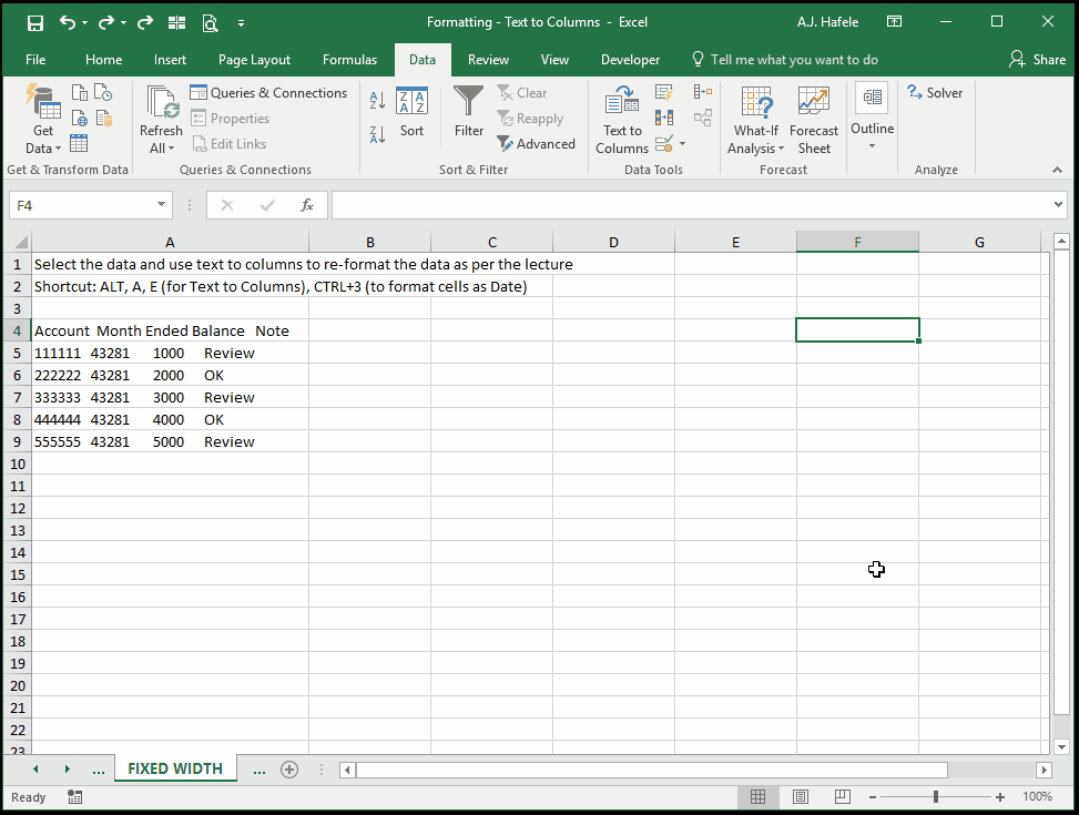 Text to Columns