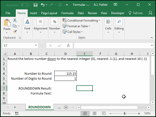ROUNDDOWN