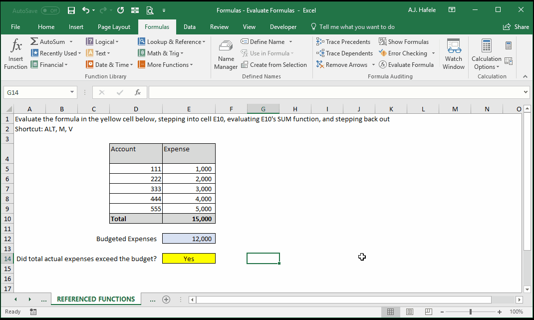 Evaluate Formula