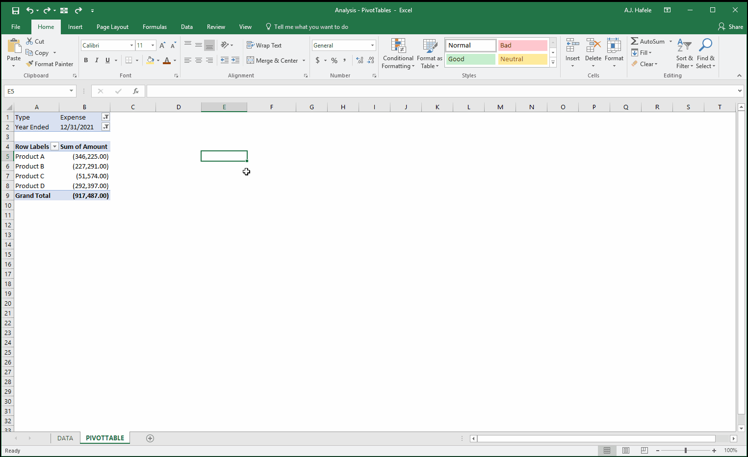 PivotTables