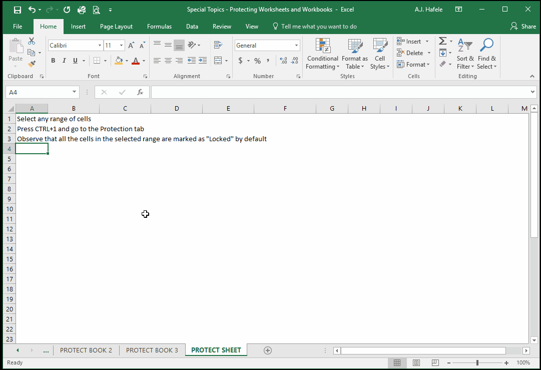 Protect Worksheets and Workbooks