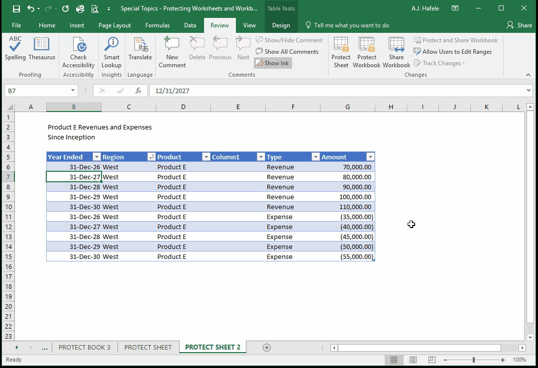 Protect Worksheets and Workbooks