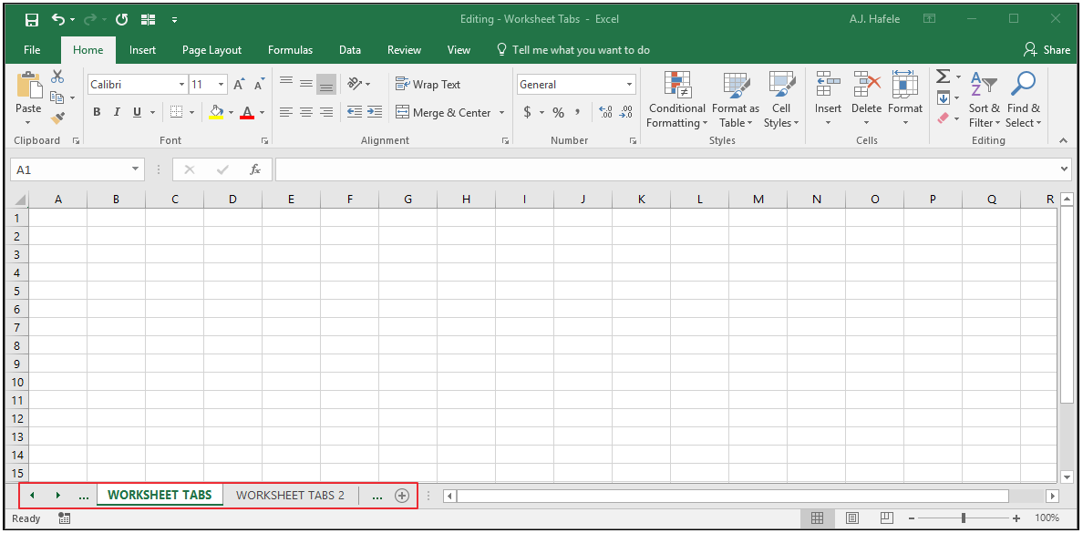Worksheet Tabs