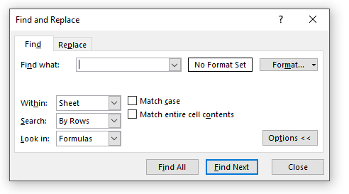 Find and Replace