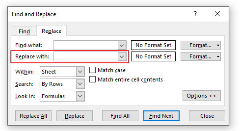 Find and Replace