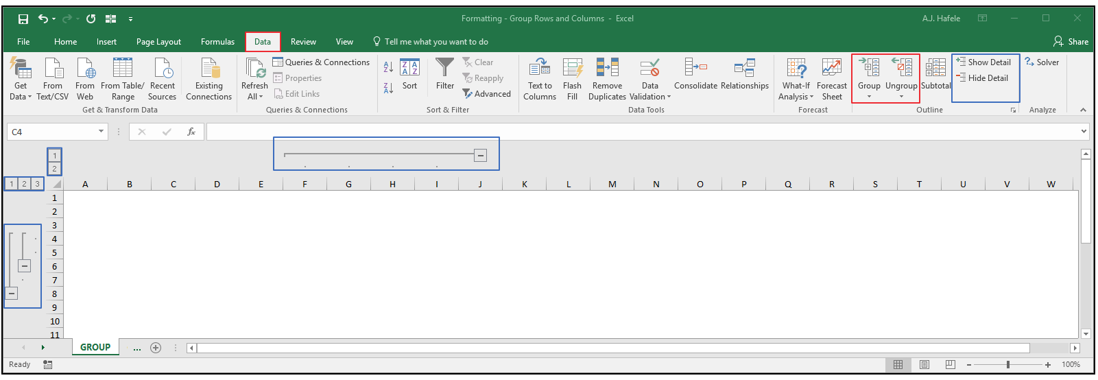 Group Rows and Columns