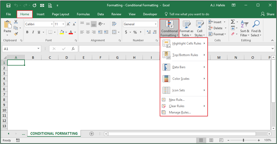 Conditional Formatting