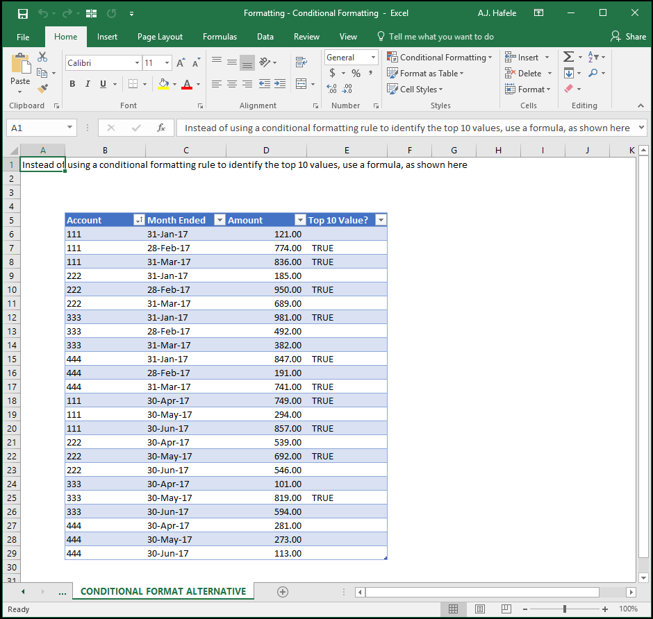 Conditional Formatting