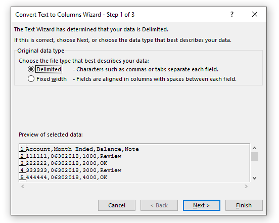 Text to Columns