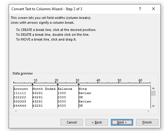 Text to Columns