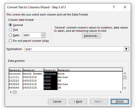 Text to Columns