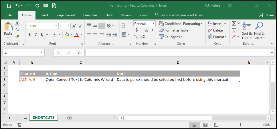 Text to Columns