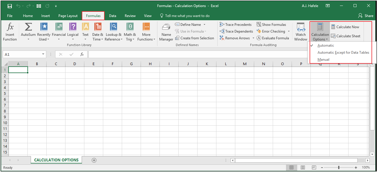 Calculation Options