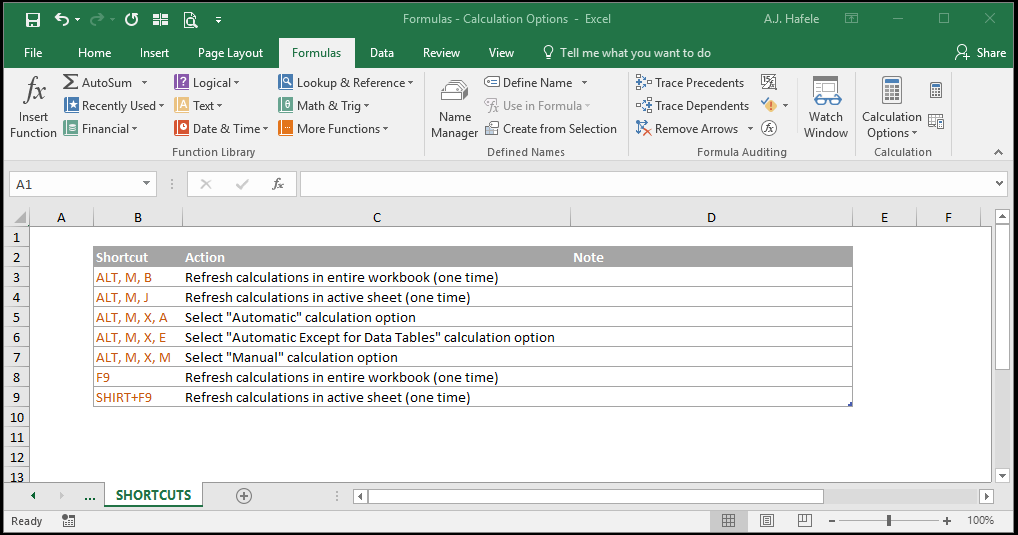 Calculation Options