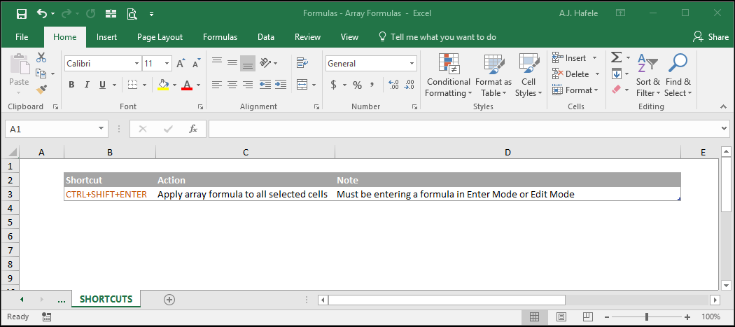 Array Formulas