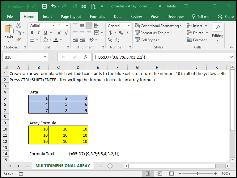 Array Formulas