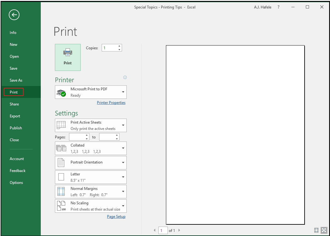 Printing Tips